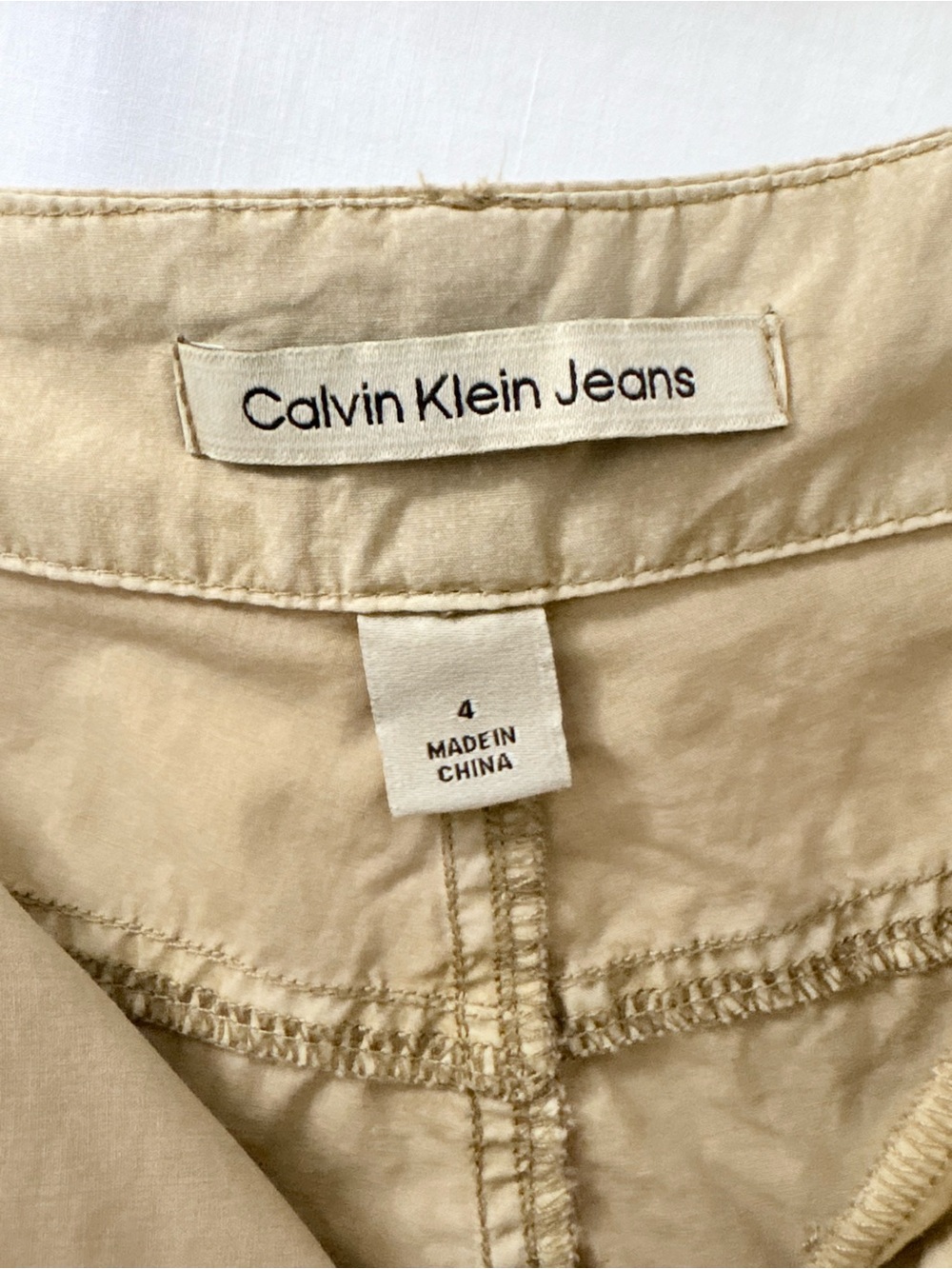 Calvin Klein Relaxed Fit Utility Canvas Cargo Pants Sz 4 100% Cotton in Tan - Picture 5 of 11